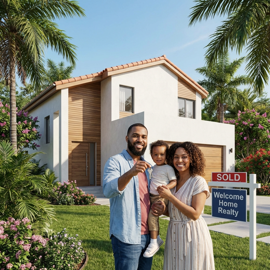 Family purchasing a home